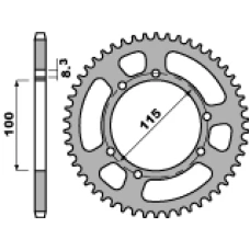 ЗАДНЯ ЗІРКА PBR 4502 52 F HUSQVARNA CH 125 SM 05, FANTIC 125 (LANC. 428) (JTR-BRAK)