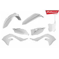 POLISPORT КОМПЛЕКТ ПЛАСТІКОВ KAWASAKI KX 250F '21-'23; KX 450F '19-'23 W КОМПЛЕКТІ TABLICA ПЕРІД (8665900002) КОЛІР БІЛИЙ