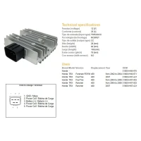 DZE РЕГУЛЯТОР НАПРУГИ HONDA TRX 400 FA, FGA 04-07 (35A) (31600-HN7-003) (ESR590)