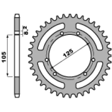 ЗАДНЯ ЗІРКА PBR 4402 53 F DERBI 50 /APRILIA RX 50 / GILERA 50 (JTR1131,53) (LANC. 420)