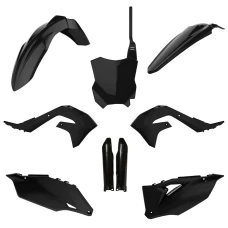 КОМПЛЕКТ ПЛАСТИКА POLISPORT (ПОВНИЙ KIT) KAWASAKI KXF 250 '21-'24 KXF 450 '19-'23 В КОМПЛЕКТІ ПЕРЕДНЯ ПАНЕЛЬ (8665900003) І КРИШКИ АМОРТИЗАТОРІВ (8351800002) КОЛІР ЧОРНИЙ