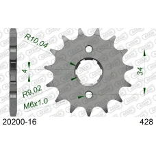 AFAM 2026/04 ШЕСТЕРНЯ ПЕРІД 259 16 HONDA XL 125, NX 125 (JTF259.16) (LANC. 428)