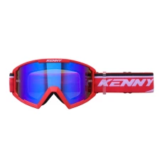KENNY RACING ОКУЛЯРИ МОДЕЛЬ TRACK+ KID / JUNIOR / DZIECIECE RED - BLUE LENS - КОЛІР CZERWONY/BIALY ХВІРТКА NIEBIESKIE ЗЕРКАЛО