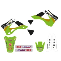TECNOSEL (BLACKBIRD) КОМПЛЕКТ НАЛІПОК (OKLEIN) + ПОКРИВКА/ПОКРИВКА NA СИДІННЯ KAWASAKI KX 125/250 '99-'02, REPLICA OEM KAWASAKI '00