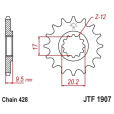 JT ЗІРОЧКА ПЕРІД 2084 13 KTM SX 85 04-17 (208413JT) (LANC. 428)