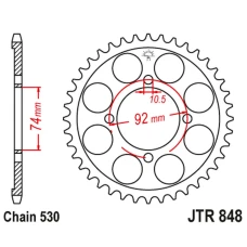 ЗАДНЯ ЗІРКА JR 848 37 YAMAHA RD 350 '74-76 (84837JT) (LANC. 530)