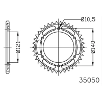 ЗАДНЯ ЗІРКА ESJOT 4435 40 CAGIVA RAPTOR 1000 '00-'05, V-RAPTOR 1000 '00-'05, X-TRA RAPTOR '02-'05 (LANC. 530)