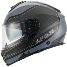 APEX ШОЛОМ MC500 КАРБОНОВОГО DOLOMITES BLACK/GREY/SILVER GLOSSY L