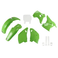 UFO КОМПЛЕКТ ПЛАСТІКОВ (ПОВНИЙ KIT) Z OSLONAMI ТЕЛЕСКОПІЧНИЙ (АМОРТИЗАТОРІВ) KAWASAKI KX 125 / 250 '92 КОЛІР OEM (ZIELONY/BIALY) (KA195E999)