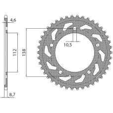 SUNSTAR ЗІРОЧКА ЗАД 4383 48 YAMAHA YZF R6 '99-'02 (JTR1873.48) (LANC. 532) (438348)