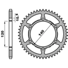 ЗАДНЯ ЗІРКА PBR 475 37 C45 KAWASAKI W800 (11-15) (JTR1490.37) (LANC. 520)