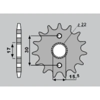 ПЕРЕДНЯ ЗІРКА CHT 332 14 (A4250273140) HONDA CR 80/85