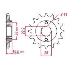 ПЕРЕДНЯ ЗІРКА GROSSKOPF CHT 490 14 DUCATI MONSTER/MULTISTRADA/SCRAMBLER 400/600/620/695/750/797/800/851/888/900/906/916 (-1) (JTF736.14)