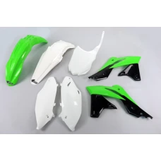 UFO КОМПЛЕКТ ПЛАСТІКОВ KAWASAKI KXF 250 '13-'16 КОЛІР OEM '14-'15 (ZIELONY/BIALY/CZARNY) (KA221E999)