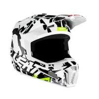LEATT (НОВИНКА 2023) ШОЛОМ MOTO 3.5 JUNIOR (DZIECIECY) V23 HELMET ZEBRA КОЛІР CZARNY/BIALY РОЗМІР M (51-52 CM)