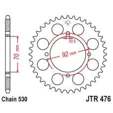 ЗАДНЯ ЗІРКА JR 476 45 KAWASAKI GPZ 250 '83-85', Z 250/400/440/500/550 '78-85' (47645JT) (LANC.530)