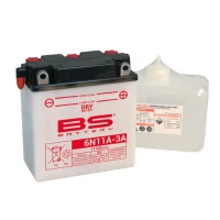 BS АКУМУЛЯТОР 6N11A-3A (122X62X131) 6V 11AH OBSLUGOWY - ELEKTROLIT OSOBNO (6) UE2019/1148