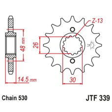 JT ЗІРОЧКА ПЕРІД 339 15 HONDA VFR 750 86-87, CBX 750F 84-86, VFR 800 '02-'14 (33915JT) (LANC. 530)