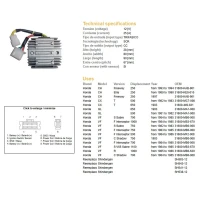 DZE РЕГУЛЯТОР НАПРУГИ HONDA CX500/650, GL500/650, VF750/1000, VF1100S (SH541-12) (ESR650,ESR749,RGU-103)