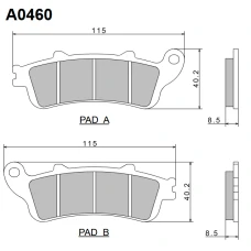 NISSIN КОЛОДКИ ДИСКОВІ ТОРМОЗНІ KH261 / KH281 ПРЕМІУМ-КЛАС SEMI-METALLIC (SPIEK METALICZNY) (8,5MM) (ECE R90) (MADE IN JAPAN) (2P-250NS)