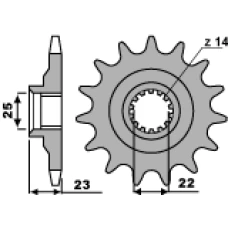PBR ЗІРОЧКА ПЕРІД 548 14 18NC GILERA 350/500/600 (LANC. 520)