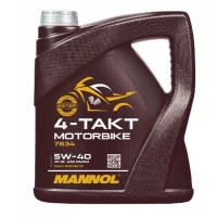 MANNOL МАСТИЛО SILNIKOWY 4T MOTORBIKE 5W40 4L SYNTETYCZNY ESTER TECHNOLOGY (JASO MA/MA2) (7814) (20)