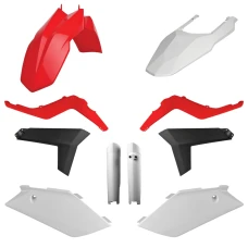 КОМПЛЕКТ ПЛАСТИКА POLISPORT (ПОВНИЙ KIT) GAS GAS EC/EC-E 125 '12-'13; EC/EC-E 200 '12-'13; EC/EC-E 250 '12-'13; EC-EC-E 300 '12-'13; EC/EC-F '12-'13 В КОМПЛЕКТІ КРИШКА АМОРТИЗАТОРІВ  (8398500006) КОЛІР БІЛО-ЧОРНО-ЧЕРВОНИЙ