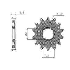 ПЕРЕДНЯ ЗІРКА SUNSTAR CHT 2103 12 YAMAHA YZF 250 '01-'17, WRF 250 '01-'17 (JTF1590.12) (LANC. 520) (210312JT)