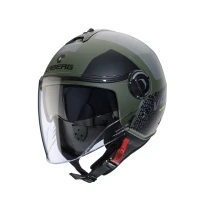 МОТОШОЛОМ ВІДКРИТИЙ CABERG JET МОДЕЛЬ RIVIERA V4X ALPHA КОЛІР ЗЕЛЕНИЙ/ЧОРНИЙ/СІРИЙ МАТОВИЙ РОЗМІР L