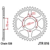 JT ЗІРОЧКА ЗАД 816 45 SUZUKI GSXR1100, GSXR750 (92-95) (81645JTZBK) (LANC. 530) КОЛІР ЧОРНИЙ - ZAMIENNA Z 825 45 - зображення 1