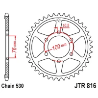 JT ЗІРОЧКА ЗАД 816 45 SUZUKI GSXR1100, GSXR750 (92-95) (81645JTZBK) (LANC. 530) КОЛІР ЧОРНИЙ - ZAMIENNA Z 825 45