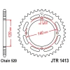 ЗАДНЯ ЗІРКА JR 4354 39 KAWASAKI KXF A TECATE '87-88' (ATV) (435439JT) (LANC.520) - зображення 1