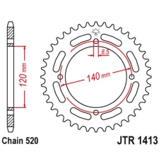 ЗАДНЯ ЗІРКА JR 4354 39 KAWASAKI KXF A TECATE '87-88' (ATV) (435439JT) (LANC.520)