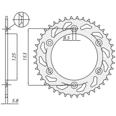 ЗАДНЯ ЗІРКА SUNSTAR 289 50 HONDA CR/CRF/XR '83-'16 (JTR210.50) (LANC. 520) (28950JT)