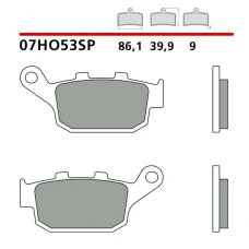 BREMBO 2026/03 КОЛОДКИ ДИСКОВІ ТОРМОЗНІ KH496 SINTER SP (SPIEK METALICZNY) ЗАД (ECE R90)