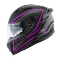 KAPPA 2024/12 ШОЛОМ KV52 KRONOS INTEGRALNY Z БЛЕНДА КОЛІР ЧОРНИЙ ТИТАНОВИЙ FUKSIA МАТОВА КАРБОН LOOK РОЗМІР 54 / XS (УПРАВЛІННЯ ECE 22R06)