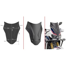 GIVI WINDSCREEN, НИСЬКИЙ, ЧОРНИЙ 40X31 CM (H X B) CRF1000L AFRICA ЗДВОЄНИЙ