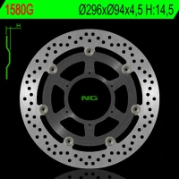 NG ДИСК ТОРМОЗНИЙ ПЕРІД HONDA CB 600F/S HORNET ABS 07-13, CBR 600F ABS 11-13 (296X94X4,5) (6X6,5) (МАТЕРІАЛ АЛЮМІНІЙ) - ЗАМІНЮЄ NG1289