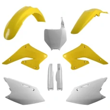 POLISPORT КОМПЛЕКТ ПЛАСТІКОВ (ПОВНИЙ KIT) SUZUKI RMZ 250 '04-'06 W КОМПЛЕКТІ TABLICA ПЕРІД (8660800002) I КРИШКИ AMORTYZAROROW (8398000001) КОЛІР ЖОВТИЙ БІЛИЙ