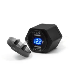 BIKETEC МОТОЦИКЛ РОЗ'ЄМ MUS42 DIN ISO 4165 BMW I TRIUMPH USB I ВОЛЬТМЕТР - МОНТАЖ NA КЕРМА