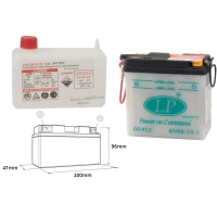 LANDPORT АКУМУЛЯТОР 6N4B-2A3 6V 4AH 100X47X96 OBSLUGOWY - ELEKTROLIT OSOBNO (4) UE2019/1148