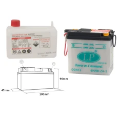 LANDPORT АКУМУЛЯТОР 6N4B-2A3 6V 4AH 100X47X96 OBSLUGOWY - ELEKTROLIT OSOBNO (4) UE2019/1148