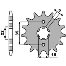 PBR ЗІРОЧКА ПЕРІД 2053 15 18NC YAMAHA TW 125 '99-'05, TW 200 '87-'21 (JTF1559.15) (LANC. 428) (STD.+1)
