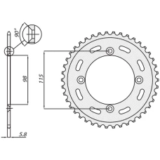 SUNSTAR ЗІРОЧКА ЗАД 4552 46 KTM SX 65 '12-'15 (JTR894.46) (LANC. 420) (455246JT)
