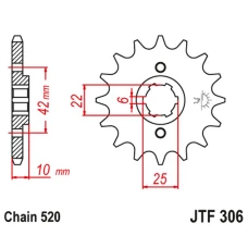 JT ЗІРОЧКА ПЕРІД 281 14 HONDA NX 650 DOMINATOR '88 (GRUBOSC 10MM) (28114JT) (LANC. 520) (-1)