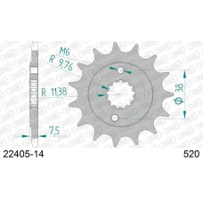 AFAM 2026/04 ШЕСТЕРНЯ ПЕРІД 2116 14 SUZUKI LTR 450 '06-'12, LTZ 400 '03-'13, RMX 450 '10-'13 (JTF1401.14) (LANC. 520)