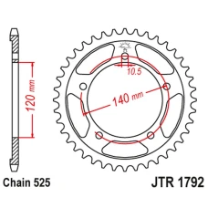 ЗАДНЯ ЗІРКА JR 4398 42 SUZUKI GSR 750 '11-'19, GSXR 750 '00-'03, DL 1000 '15-'16, GSX 750S '15-'16 (439842JT) (LANC. 525) (ЧОРНА)