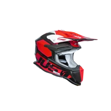 JUST1 ШОЛОМ J-18 F HEXA WHITE/FLUO RED/BLACK L