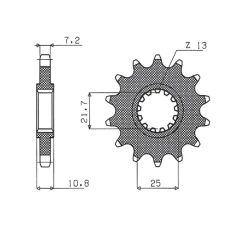 ПЕРЕДНЯ ЗІРКА SUNSTAR CHT 2142 16 YAMAHA R6 '06-'16 (JTF1586.16) (LANC. 525) (214216JT)
