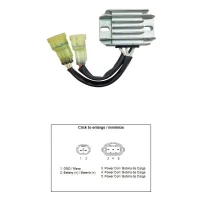 DZE РЕГУЛЯТОР НАПРУГИ YAMAHA YZ 250FX '15-'19; YZ 450FX '16-'18; WR 250F '15-'19; WR 450F '16-'18 (2GB-81960-00) (SH828AB) (12A)